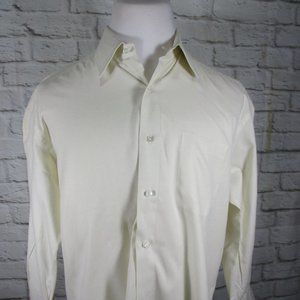 Isaia Mens Button Front L/S 100% Cotton Dress Shir